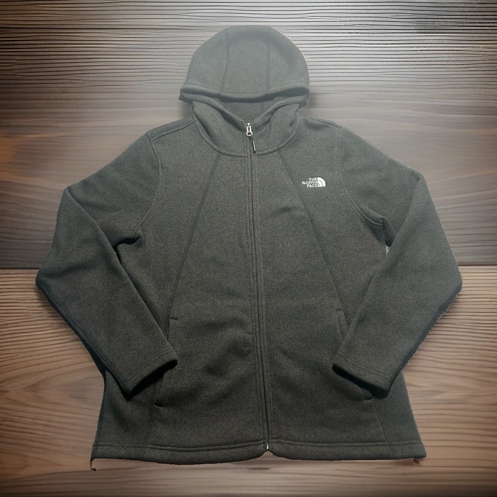 The North Face Crescent Full Zip Hoodie Women's Gray Hooded Pockets Size:XL